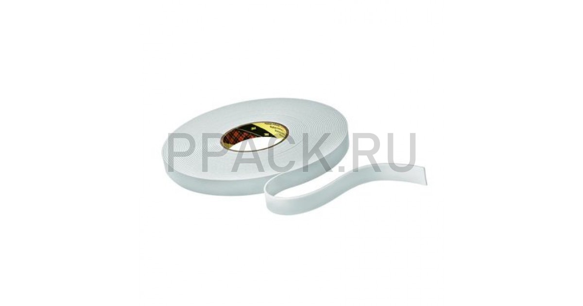 Двухсторонний Узкий Скотч 3М 9515W 19м х 33м Белый